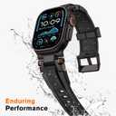 amBand Bands Compatible with Apple Watch Ultra 3/2/1 49mm, M1 Sport Series Rugged Durable Strap with Metal Connector to Match Ultra's Titanium Case for iWatch 49mm Men Matte Black