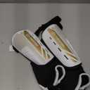 Upgraded Soccer Shin Guards for Kids Youth Adults, CE Certified AirsFish Shin Guard Sleeves Protection Gear for Boys Girls Soccer Games EVA Cushion Reduce Shocks and Injuries (Small, White+Gold)