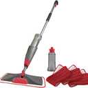 Rubbermaid Reveal Spray Mop Floor Cleaning Kit, 3 Reusable Microfiber Wet Pads, 1 Refillable Bottle, Cordless, Multi-Surface Mopping for All Home/Bathroom/Office Floors,Collapsible Design