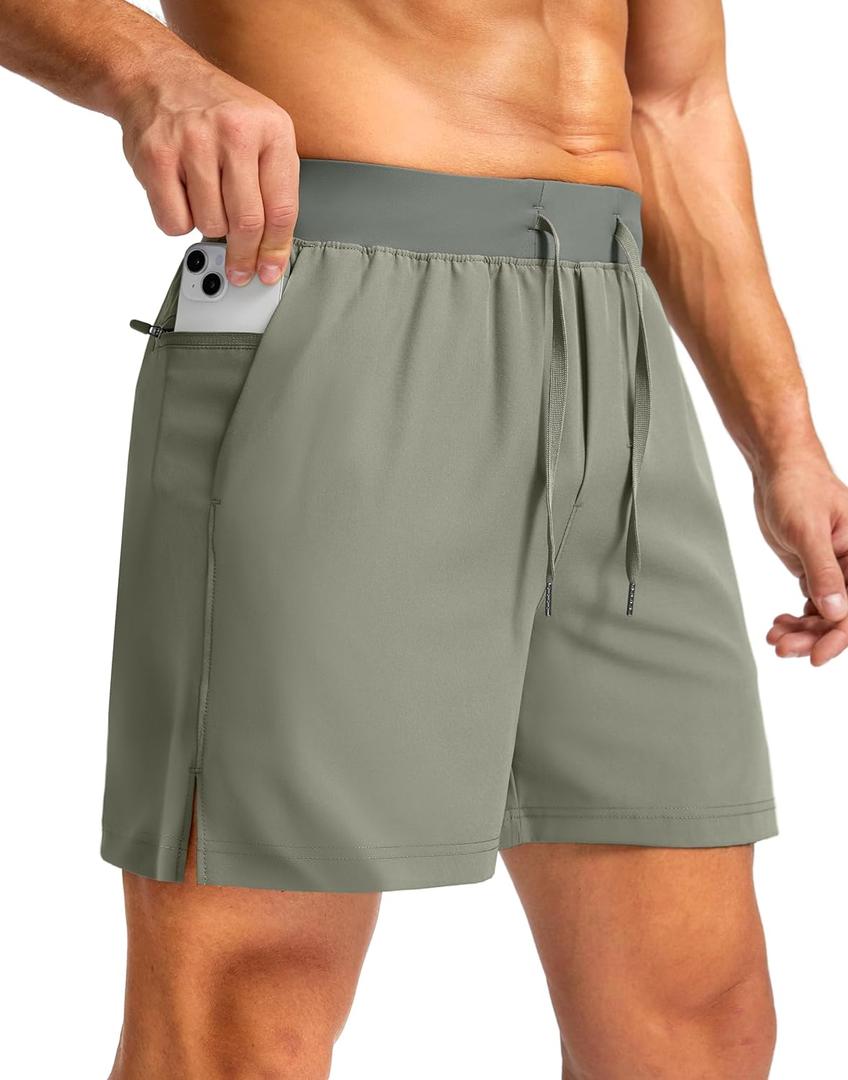 Men's Running Shorts with Zipper Pockets 9 Inch/ 7 Inch / 5 Inch Lightweight Quick Dry Gym Workout Athletic Shorts for Men (Large)