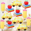 RattanView 12 Pcs Back to School Inflatable Decorations Reusable Blow up Balloon Hanging Decoration with String Large Pencil School Bus Book Inflatable Props for Classroom Ceiling Decor Party Supplies
