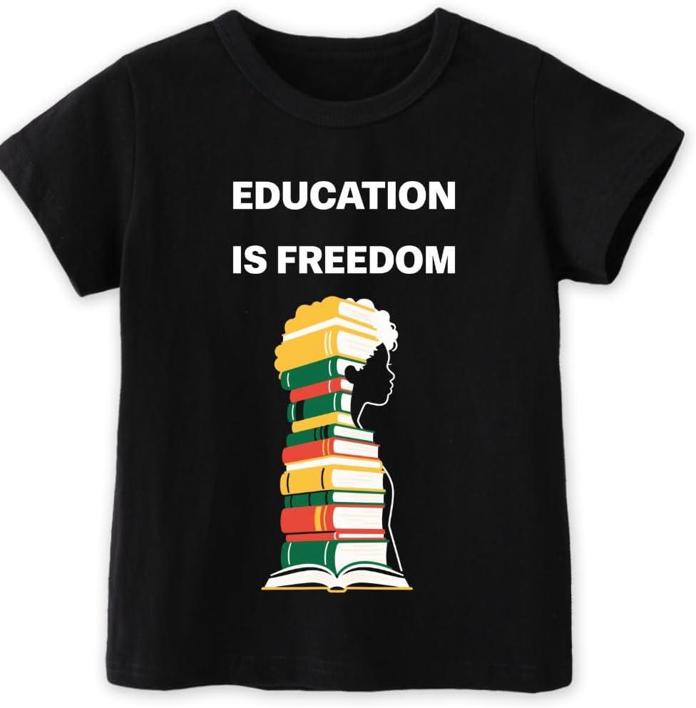 Kids Black History Shirt,Toddler Black History Month T-Shirt Boys Girls, African American Tee, 2-6T (Black)