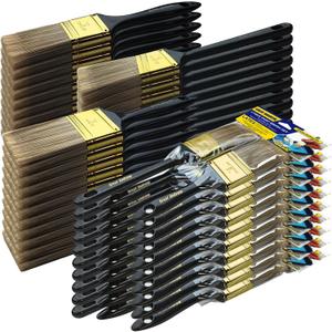 Great Andrew Paint Brushes, 30 PCS (2" 3" Flat & 2" Angled) Bulk Paint Brush Pack Multi use, Paint Brushes Set for Walls Fences Trim Home Furniture