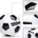WILSON Traditional Soccer Ball - Size 4, Black/ White