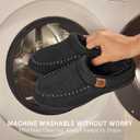 ATHMILE Slippers for Men Memory Foam Indoor Outdoor Moccasin House Shoes Slip-on Comfy Knit Slippers for Bedroom Home (11-12, Black)