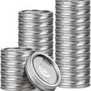 48Pcs Rust-Proof Regular Mouth Mason Jar Lids and Rings, Canning Lids with Bands Regular Mouth for Ball or Kerr, Small Mouth Mason Jars Lid