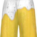 Men's Pajama Shorts Beer with Foam and Bubbles Summer Sleep PJ Bottoms Knee Length Sleepwear,Soft Lounge Pants with Pockets for Men X-Large (XL)