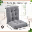 Juexica 4 Set Outdoor Patio Chair Cushions Corduroy Seat High Back Tufted Pillow Replacement Rocking Patio Chair Pads for Outdoor Indoor Home Office (Gray)