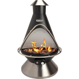 Cuisinart Chimenea Propane Fire Pit, 40,000 BTU Coated Steel Outdoor Propane Heater with Lava Rocks and Directional Heat, Adjustable Fire Pit with Safety Shutoff for Patios and More