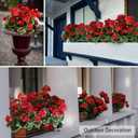 4PCS Realistic Outdoor Artificial Fake Geraniums Silk Flowers Plants, UV Resistant, No Fade, Look Real Outside Faux Plastic Greenery Red Flowers for Garden Porch Patio Window Box Hanging Planter
