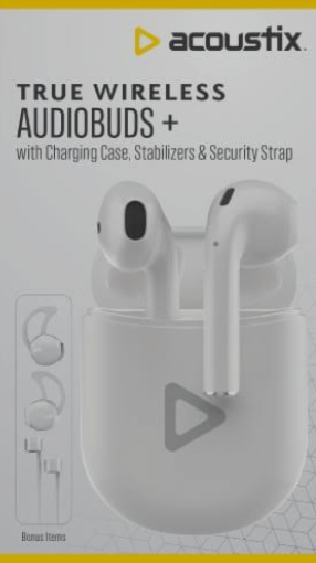 Acoustix True Wireless Audiobuds +, White