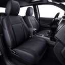 LUCKYMAN CLUB Tacoma Custom Fit Seat Covers for 2016-2023 Tacoma Crew Cab with Faux Leather (Black & Red)