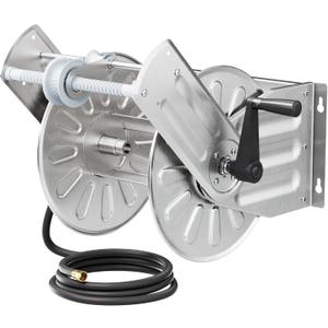 GREENER Stainless Steel Hose Reel For Outside,Wall Mount Garden Hose Holder Heavy Duty Metal Water Hose Reel, 3/4" Solid Connector with 5/8" Inlet Hose and Crank,80-Feet 1/2" Capacity GREENER Stainless Steel Hose Reel For Outside,Wall Mount Garden Hose Holder Heavy Duty Metal Water Hose Reel, 3/4" Solid Connector with 5/8" Inlet Hose and Crank,80-Feet 1/2" Capacity