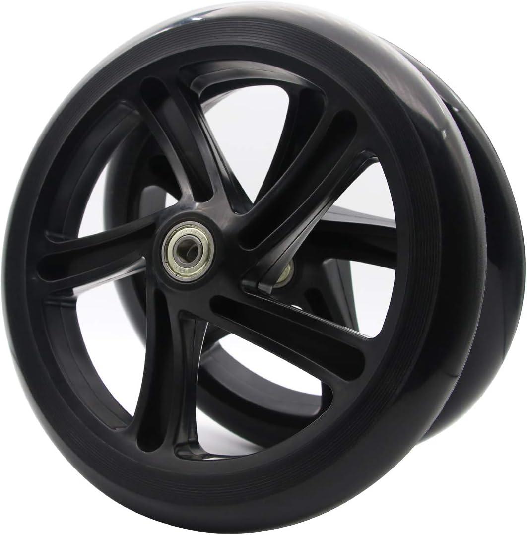 Z-FIRST 2PCS 200mm Adult Scooter Wheels with ABEC 9 Bearings for Razor and Adult Kick Scooters (Black)
