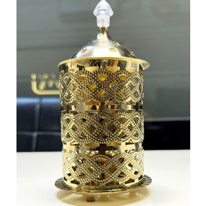 Brass Akhand Designer Diya with Brass Chimney | Traditional Indian Oil Lamp for Diwali Decoration & Pooja | Home Decor | Ideal Gift  Pack of 1 (6.00 Inches)