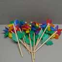 Rainbow Flower Pinwheels for Yard and Garden - Set of 10 - Outdoor Party Decor