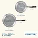 Farberware Classic Stainless Steel Frying Pan Set / Fry Pan Set / Stainless Steel Skillet Set - 8.25 Inch and 10 Inch, Silver