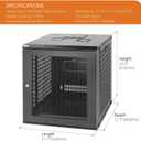 Tecmojo 12U Wall Mount Rack Network Cabinet for 19 IT Equipment,with Lockable Mesh Door and Removable Side Panels,Cooling Fan,Black,17.7inch Deep