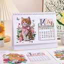 icceemee 2026 Calendar Desk Calendar DIY Diamond Painting Art with Animals theme Calendar, Monthly Flip Planner with To-Do List, Handmade Craft for Office & Home Decor Gift