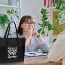 Paterr 6 Pcs Social Worker Gift for Women Bulk Social Work Tote Bags Volunteer Appreciation Gifts for Teacher Nurse Church(Classic Color)