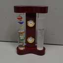 Lily's Home Analog Weather Station, with Galileo Thermometer, a Precision Quartz Clock, Analog Hygrometer, and Fitzroy Storm Glass Weather Predictor, 5 Multi-Colored Spheres (7 in x 4.4 in)