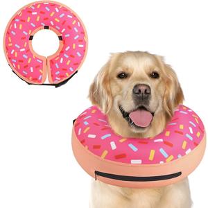 Supet Inflatable Dog Cone Collar Alternative After Surgery, Doggie Neck Donut Collar Recovery ECollar, Soft Dog Cone Dogs, XS