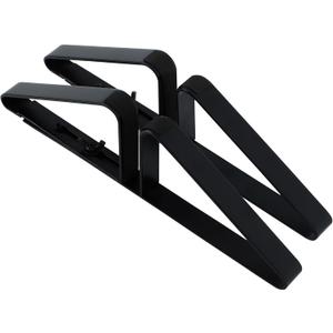 Support Feet for Pet Gate (Updated Version), Pet Gate Metal Support Feet Set of 2 for Extra Wide Foldable Dog Gates, Easy to Install, A Pair of Safety Fence Feet for Wooden Dog Gate, Black