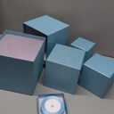 Cholemy 5 Pcs Square Nesting Boxes Decorative Gift Boxes with Lid and Ribbon Assorted Sizes Wrap for Wedding, Thanksgiving, Christmas, Anniversary, Birthday, Bridal Party(Light Blue)