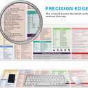 Excel Cheat Sheet Desk Pad, 31.5"x11.8", Waterproof Extra Large Excel Shortcut Mat with Stitched Edges, Anti-Slip Excel Mouse Pad for Office Desk, MS Excel/Word Shortcuts (White Shortcut Key B)