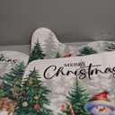 Nuanchu 6 Pcs Christmas Shower Curtain Set with Rug Bathroom Sets with Shower Curtain Bath Mat U Shaped Mat Toilet Lid Cover 2 Bath Towels and 12 Hooks White Christmas Snowman Bathroom Decor