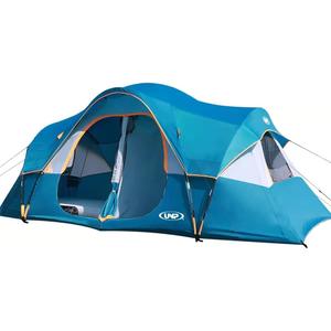 UNP Camping Tent 10-Person-Family Tents, Parties, Music Festival Tent, Big, Easy Up, 5 Large Mesh Windows, Double Layer, 2 Room, Waterproof, Weather Resistant, 18ft x 9ft x78in