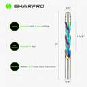 SHARPRO Flush Trim Spiral Router Bit 1 4 Inch Shank, Down Cut Spiral Router Bits with Bottom Bearing, Extra Long Coated Carbide Bit，CNC Woodwork， 1-1/ 4 Inch CL, 3 Inch OVL（2 Pack）