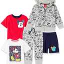 Amazon Essentials Disney | Marvel | Star Wars Boys and Toddlers' Outfit Sets (Previously Spotted Zebra), Pack of 5 (X-Small, Mickey Snacks)