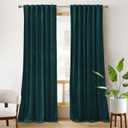 RYB Home Velvet Curtains 120 inches 2 Panels Set - Super Soft Durable Window Drapes Room Darkening Energy Smart Back Tap for Apartment Villa Room Backdrops, Peacock Blue, W52 x L120, 2 Panels