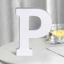 White Wooden Letters 8 Inch for Wall Decor,Large Unfinished Wood Letters for Home,Wooden Alphabet Letters for Crafts,Standing Garden Board or Room Name Signs DIY Carft (P)