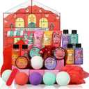 Advent Calendar 2025-24 Days of Skincare Beauty Advent Calendar for Adults, Christmas Gifts for Women, Bath and Body Gift Set for Teen Girls, Girlfriend, Wife (Red)