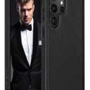 LOHASIC for Samsung Galaxy S25 Ultra Case, Slim Leather Luxury Business PU Non-Slip Grip Shockproof Bumper Full Body Protective Cover Men Women Phone Cases for Galaxy S25 Ultra 5G 6.9" 2025 - Black