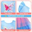 LQSZ Girls Tulle Dresses Princess Flutter Sleeve Tutu Dress for Toddler Girl 3-12 Years (7-8 Years)