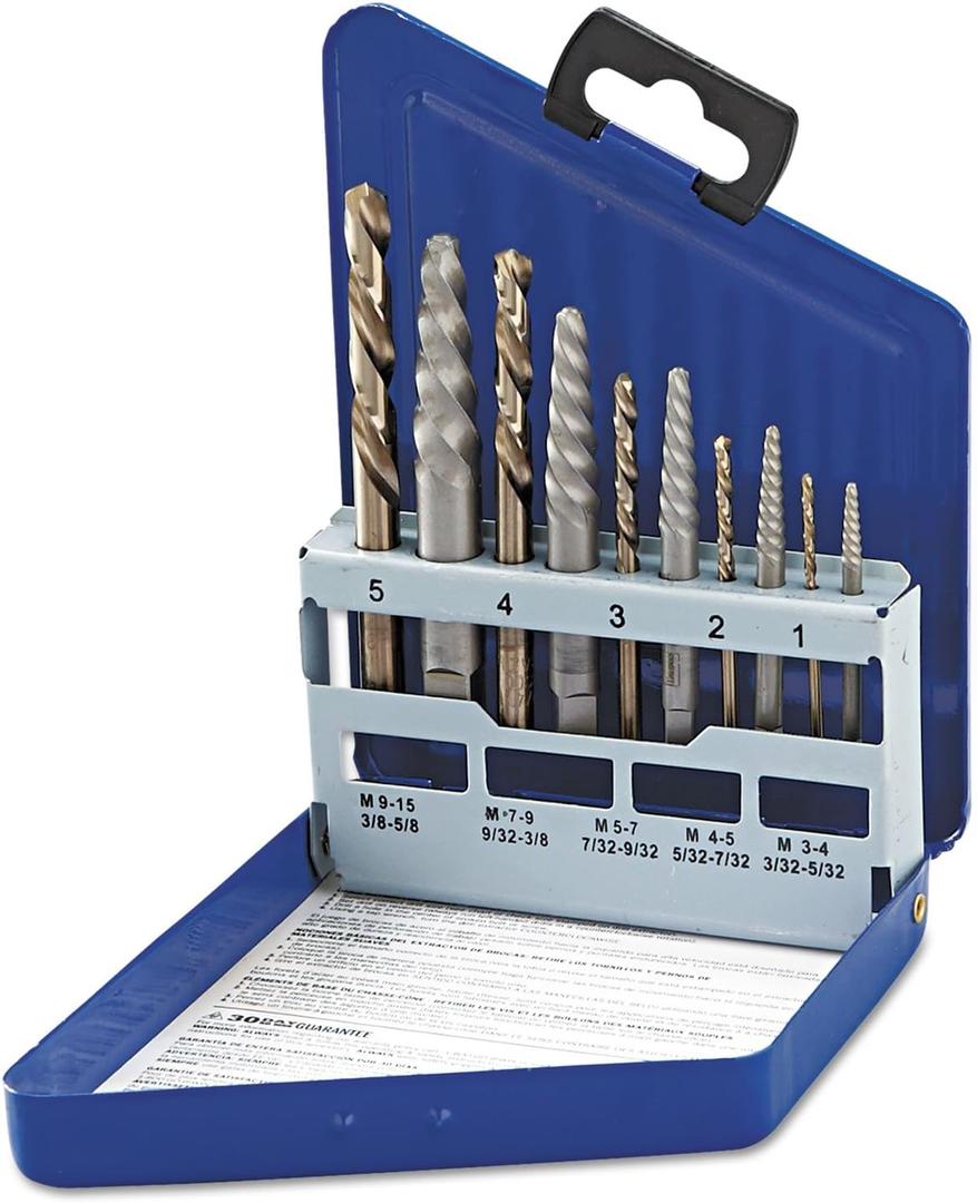 Irwin Tools IRWIN Screw Extractor/Drill Bit Set, 10-Piece (11119)