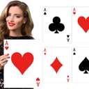 MotiMind 4 Pcs Jumbo Playing Cards 15.8 x 12.6 Inches Large Print Giant Thick Poker Card for Casino Theme Party Decorations Birthday Game Night Party Decor (A)