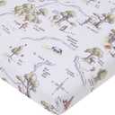 Disney Classic Winnie The Pooh Sage, Tan, and White, Map of 100 Acre Woods Super Soft Nursery Fitted Mini Crib Sheet