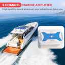 Pyle 2.1 Bluetooth Marine Amplifier Receiver - Waterproof 6 Channel Wireless Bridgeable Audio Amp for Stereo Speaker with 2000 Watt Power Dual MOSFET Supply GAIN Level and LED Indicator - PLMRA630BT
