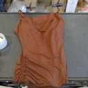 Popilush Corset Dress - Summer Club Outfits for Women Built in Bra Shapewear Drawstring Adjustable Ruched Mini Dresses, S, Brown