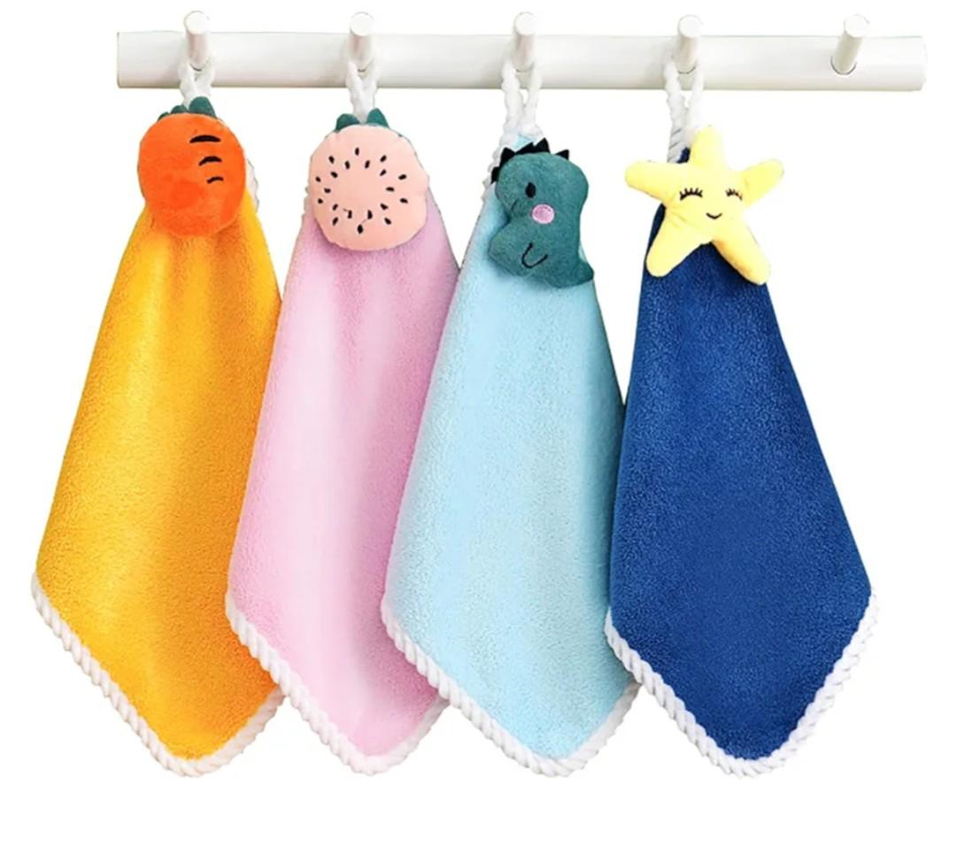 4 Pack Small Towels with Hanging Loop Hand Dry Towels for Kitchen Bathroom Super Absorbent Soft