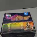 POOFZY Permanent Outdoor Lights for House,200ft RGB+IC Smart Outdoor Decor, 50 Scene Modes, App/Remote Control, for Christmas, Super Bowl, V-Day, Thanksgiving, Daily & Holiday Party Decor