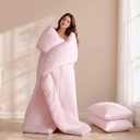 Fluffy Pink Comforter King Set-3 Pieces, Extra Soft Cloud-Like Bedding