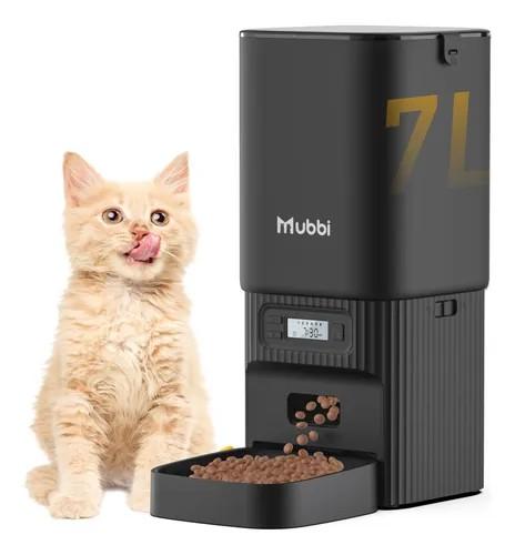 Automatic Cat Feeders, 7L/29 Cups Automatic Dog Feeder with Desiccant Bag, 1-6 Meals Ideal for 2-15mm Dry Food, Suitble for Multiple Pets, Dual Power Supply, Detachable Washable, Black