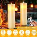 Gerrii 4 Pack 15" x 4" Large Outdoor Flameless LED Candles with Remote