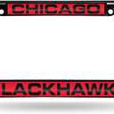 Rico Industries NHL Black Laser Cut Chrome Frame 12" x 6" Black Laser Cut Chrome Frame - Car/Truck/SUV Automobile Accessory