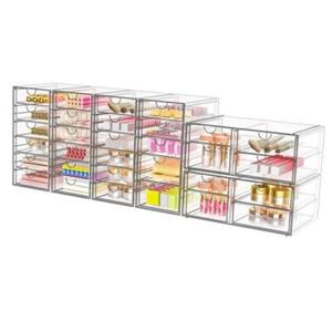 Acrylic Makeup Organizer with 6 Pack Clear Storage Drawers, Bathroom 31 Drawers